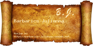 Barbarics Julianna névjegykártya